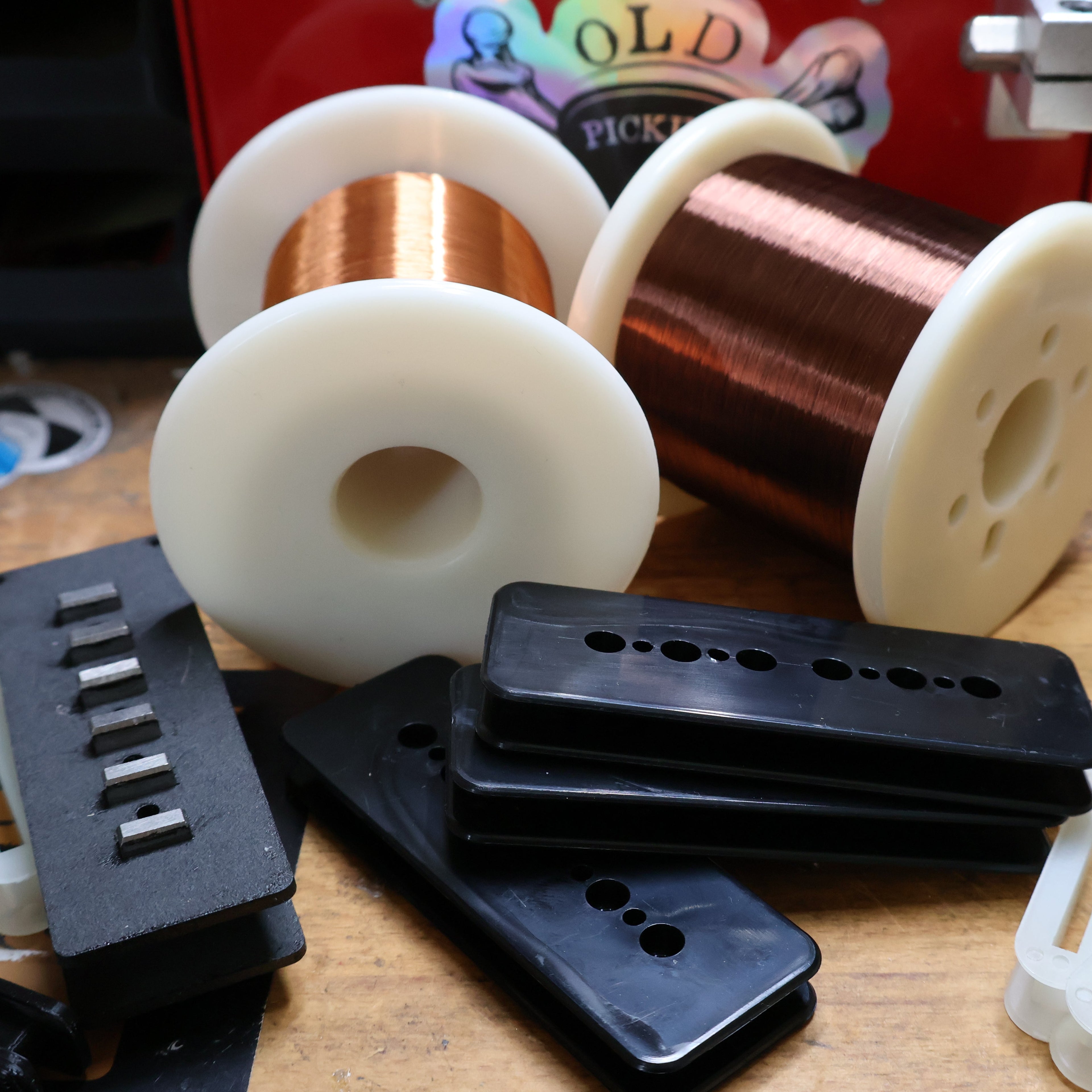 Pickup Bobbins awaiting winding